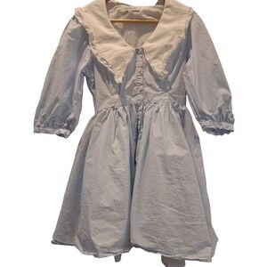 Sofie the Label Buttondown Dress Sz S Blue Stripe Peter Pan Collar Spring Easter